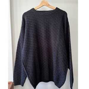 1990s Soft Slouchy Navy Blue Knit Sweater